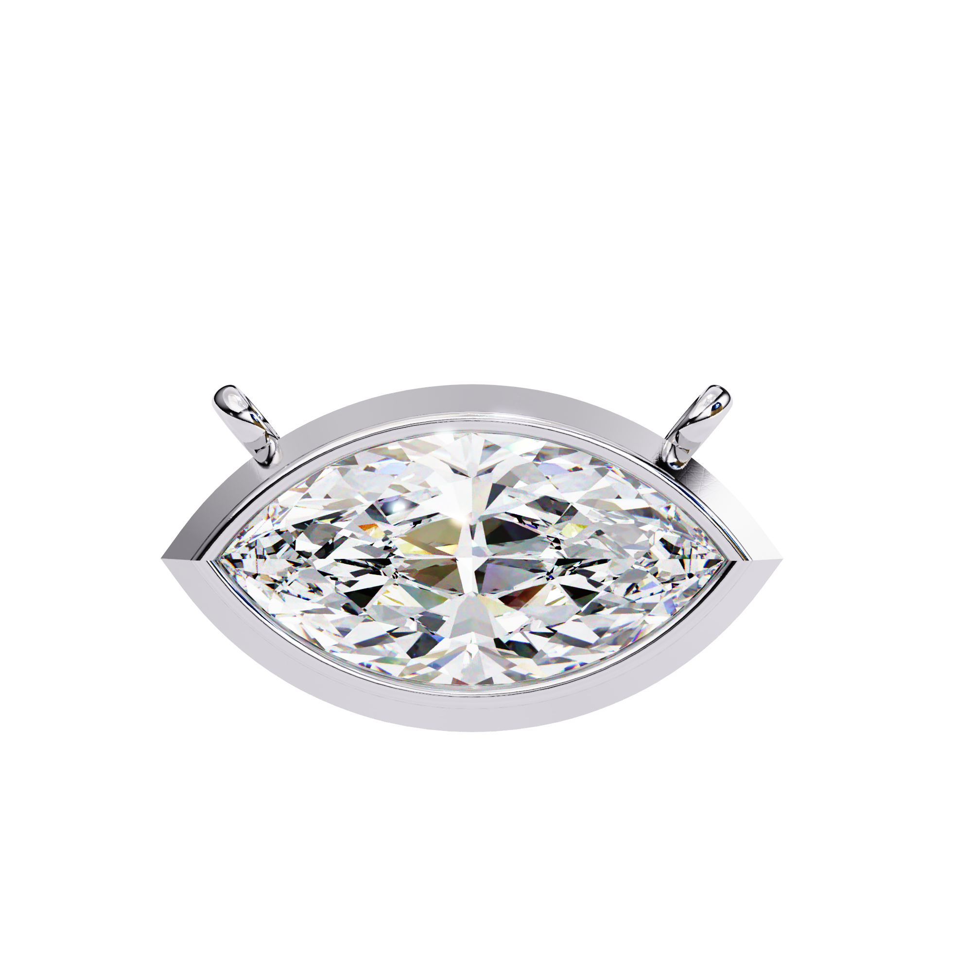 Solitairekart 0.68ct Marquise-Cut Evil Eye Natural Diamond Pendant-H Color, VS1 Clarity